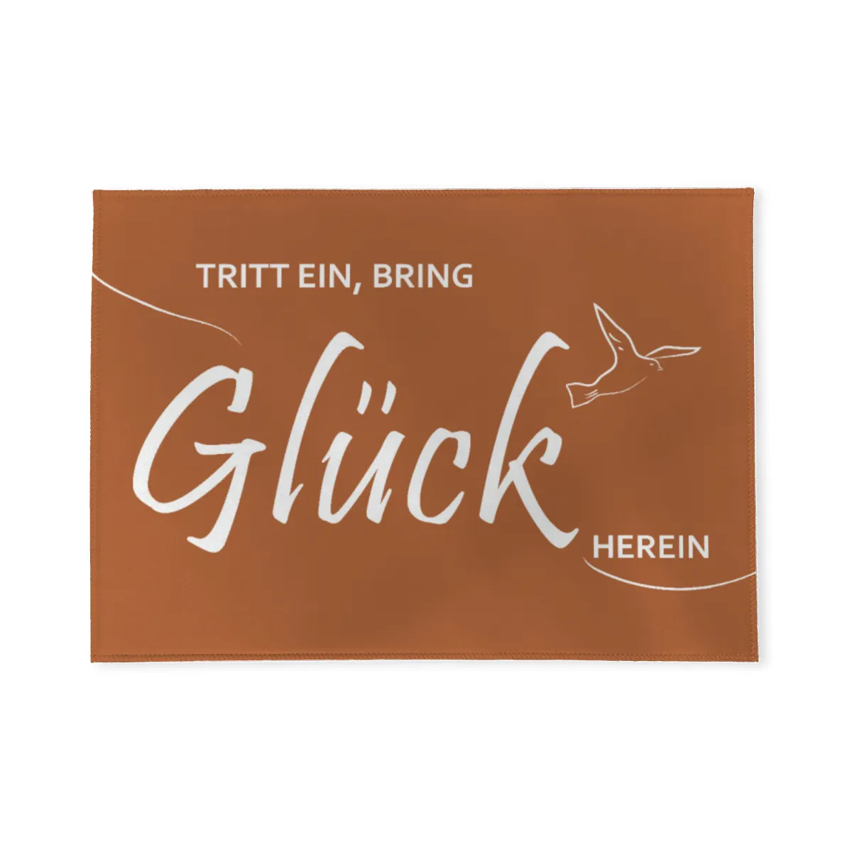 Spruch-Fußmatte Tritt ein, bring Glück herein - Schmutzfangmatte bedruckt Glück grün 70 x 50 cm
