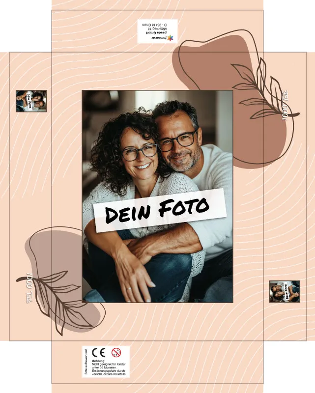 Fotopuzzle mit eigenem Bild - Fotopuzzle selbst gestalten 1000 Teile - Schachtel Herbstblätter - 1000 Teile Puzzle mit Foto - Geschenk Geburtstag Herbstblätter 1000 Teile Quer