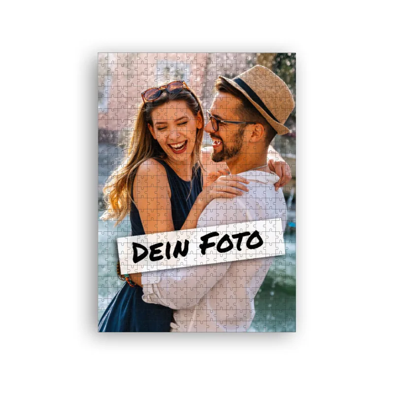Fotopuzzle mit eigenem Bild - Puzzle selbst gestalten 1000 Teile - Schachtel Farbverlauf - mit Foto personalisiert - Geschenk Valentin, Geburtstag