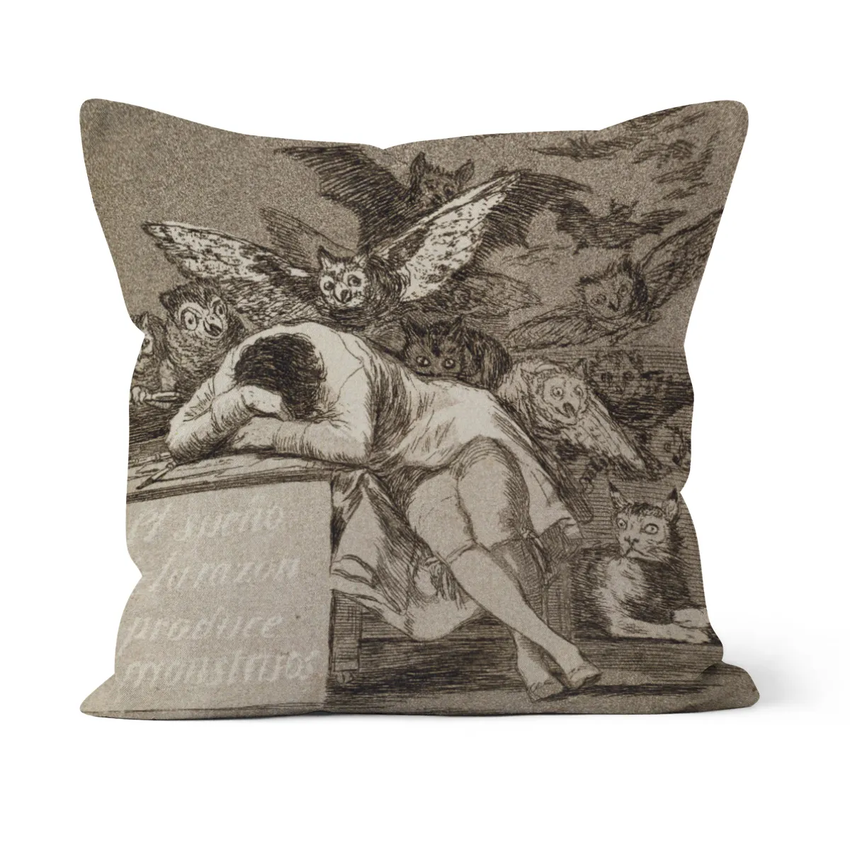 Samtkissenhülle Schlaf der Vernunft Goya