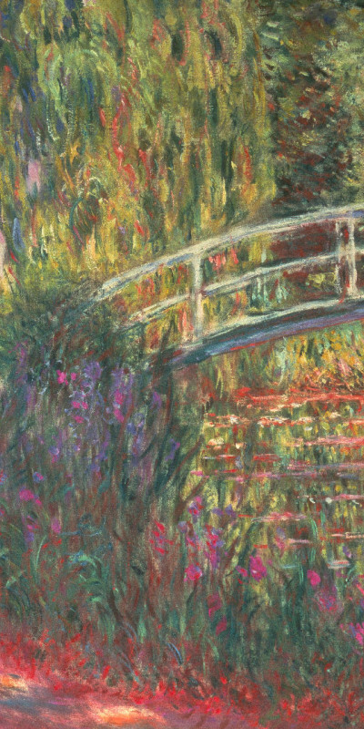 Duschtuch Japanische Brücke im Garten von Giverny - Claude Monet