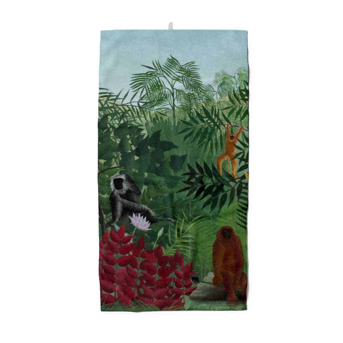 Duschtuch Tropenwald mit Affen - Henri Rousseau