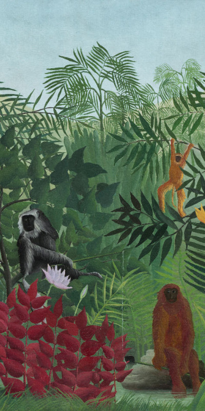 Duschtuch Tropenwald mit Affen - Henri Rousseau