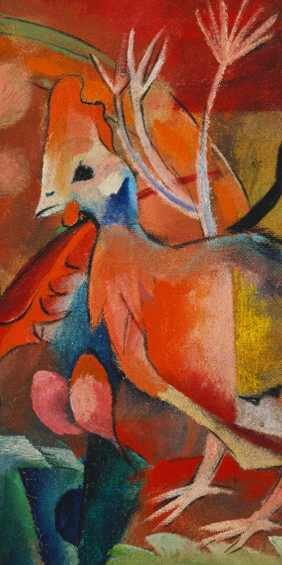 Duschtuch Bild mit Vögeln - Franz Marc