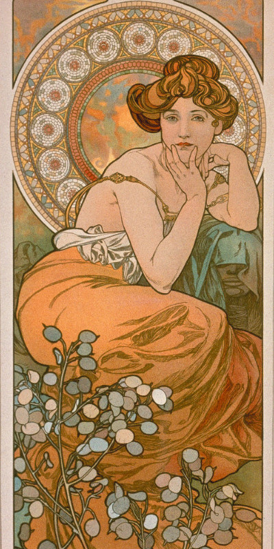 Badetuch Edelsteine: Topas - Alfons Mucha