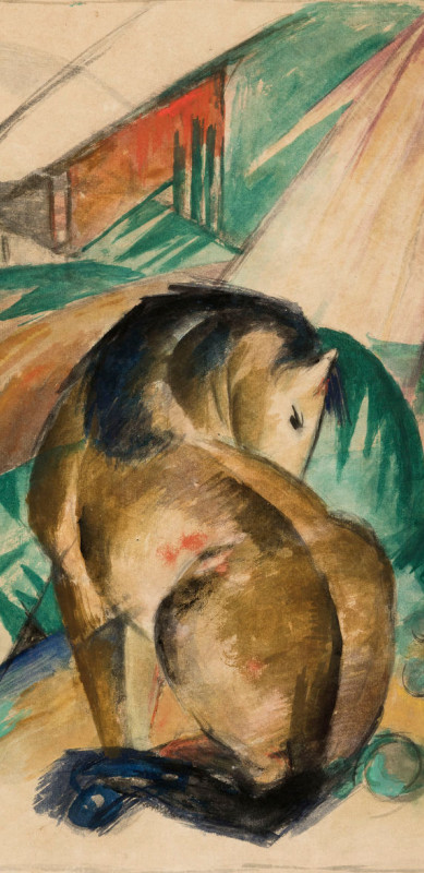 Badetuch Sitzendes Pferd - Franz Marc