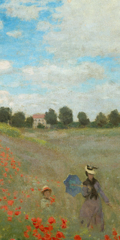 Handtuch Mohnfeld bei Argenteuil - Claude Monet